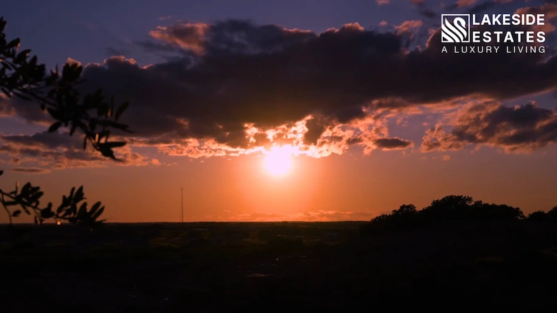 Sunset from the valley-facing lots