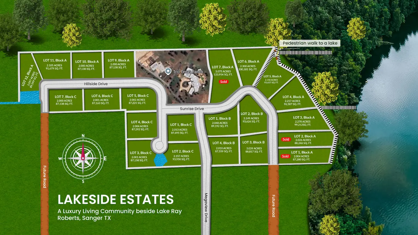 Lakeside Estates community lot map